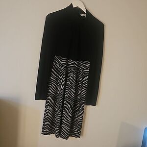 Trina Turk Mock Neck Long Sleeve Dress, 8